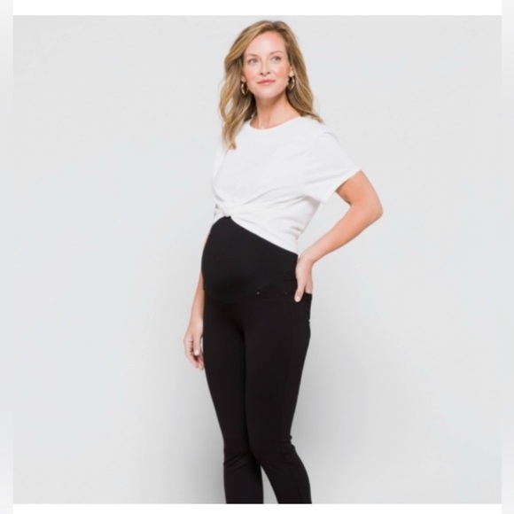 NWOT Liverpool MATERNITY SIENNA LEGGING Black Stretchy Skinny Jegging Size 2 26 - Picture 1 of 8